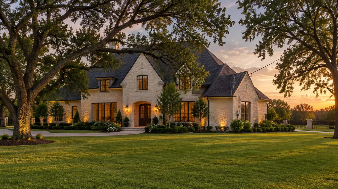 Southlake home with tree limbs touching the roof, a common roof rat route
